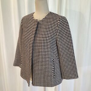 Talbots NWOT Blue & white tweed swing style jacket